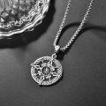 wholesale 925 Sterling Silver Compass Letter Pendant Necklace  with 24+2 Rolo Chain-0-4