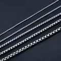 wholesale 925 Sterling Silver Square Rolo Link Chain Necklaces Wholesale for Women Men-0-3