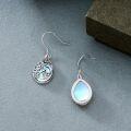 wholesale 925 Sterling Silver Teardrop Blue Opal Filigree Drop Earrings-0-3