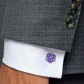 wholesale 925 Sterling Silver Purple D20 Dice Cufflinks for Men Women s-0-1