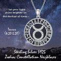 wholesale Sterling Silver Blue Sandstone 12 Zodiac Constellation Necklace for Women Men-0-28