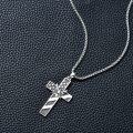 wholesale 925 Sterling Silver American Flag Angel Cross Pendant Necklace  with 34+2 Extender Chain for Men Women Gifts Jewelry Accessories-0-2