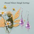 wholesale 925 Sterling Silver Purple Floral Cubic Zirconia-Shaped Drop Earrings-0-4
