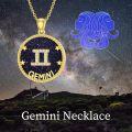 wholesale 14k Gold Plated Blue Sandstone Zodiac Necklace 12 Constellation Pendant for Women-0-33