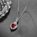 wholesale 925 Sterling Silver & AAAAA CZ Heart Pendant Necklace with 12 Birthstones - Adjustable 18-22 Chain-0-1