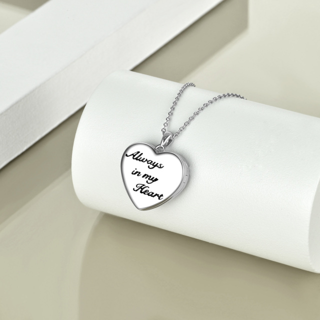 Sterling Silber Elefant Baum des Lebens Herz personalisierte Foto Medaillon Halskette mit eingraviertem Wort-3
