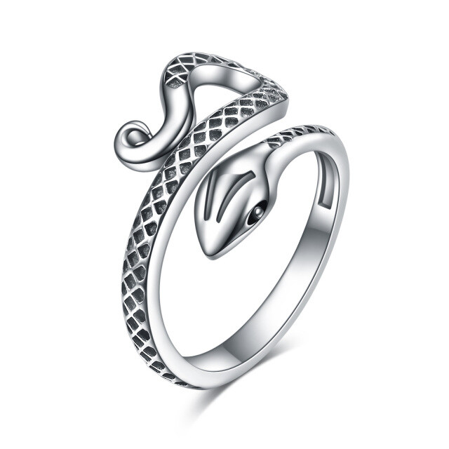 Bague ouverte en argent sterling avec serpent-0