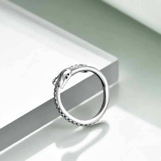 Sterling Silber Schlange offener Ring-3