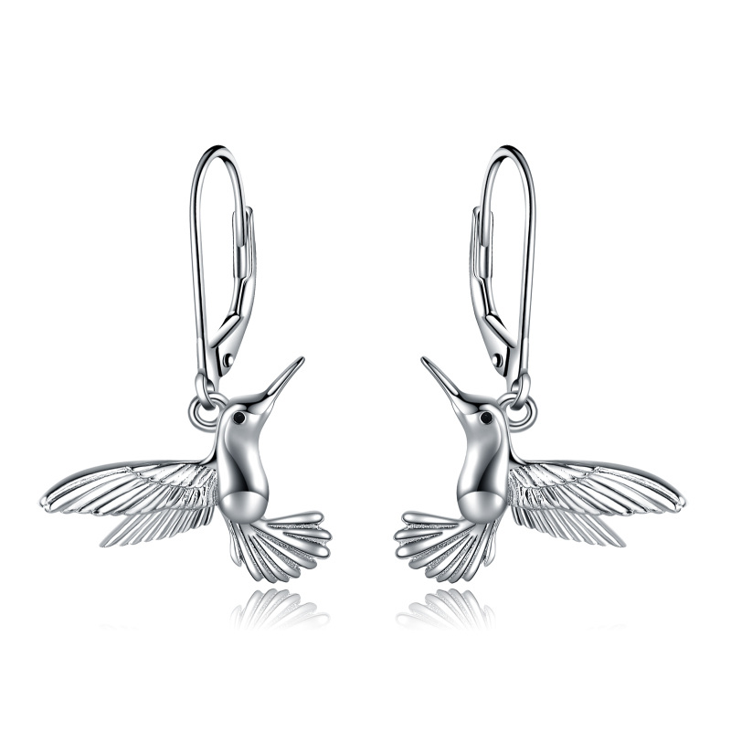 Sterling Silver Bird Lever-back Earrings