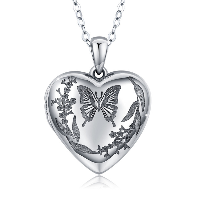 Sterling Silver Personalized Classic Name & Heart Pendant Necklace-2