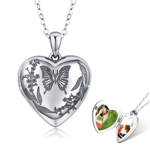 Collier en argent sterling avec pendentif personnalisé en forme de nom et de coeur-0