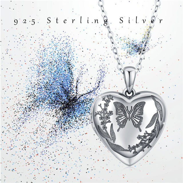 Sterling Silber personalisierte klassische Name & Herz-Anhänger Halskette-3