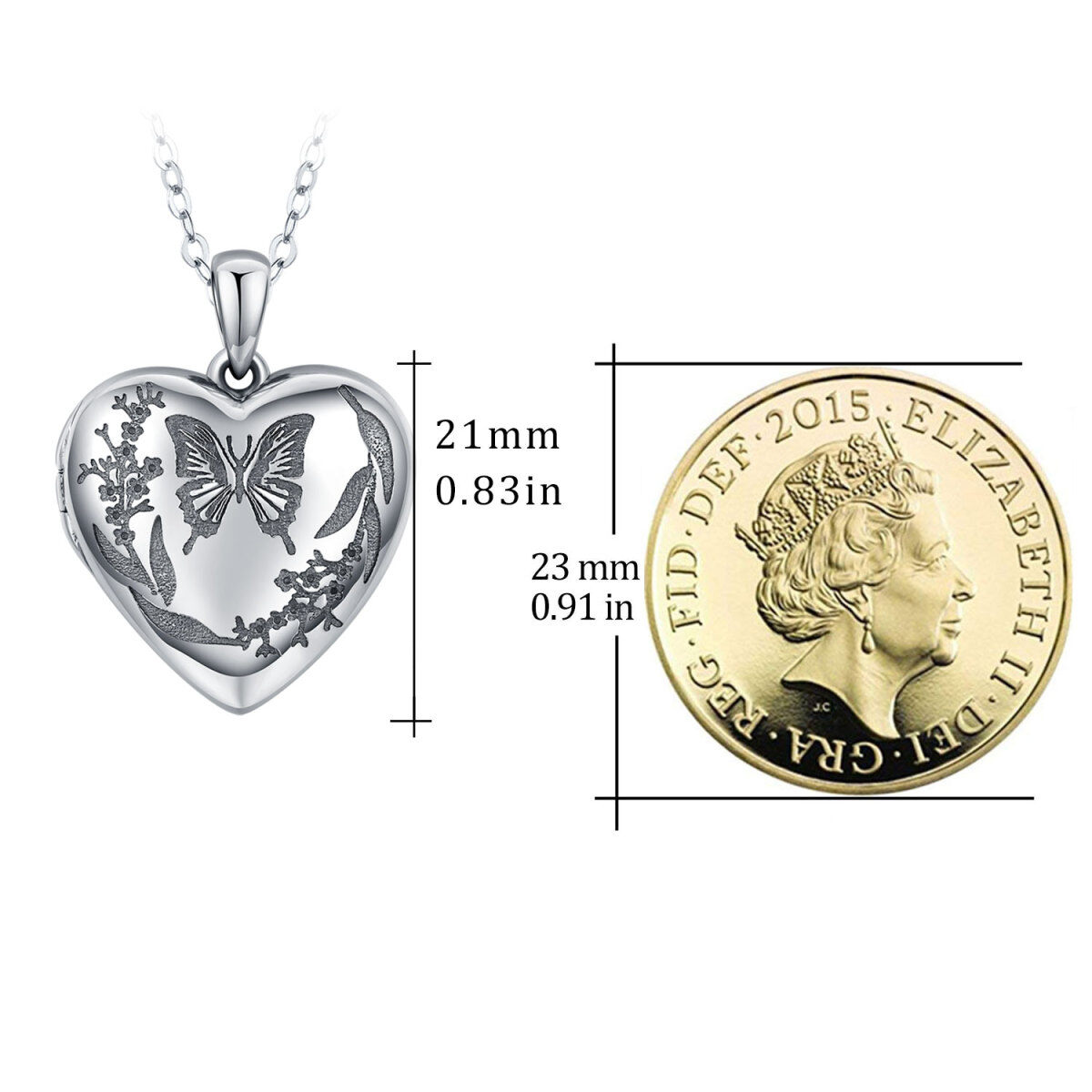 Sterling Silber personalisierte klassische Name & Herz-Anhänger Halskette-8