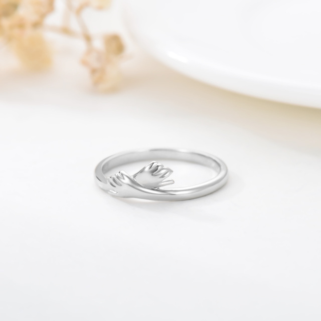 Bague en argent sterling « Hold Hands » (se tenir la main) -2