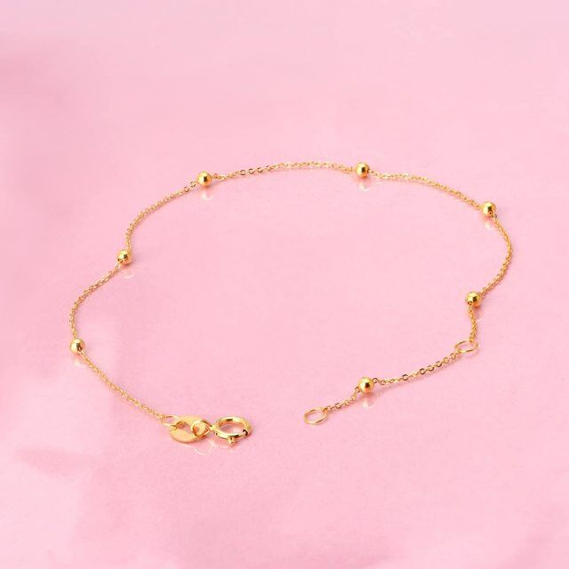 Pulsera de cadena con cuentas de oro de 14 quilates-2