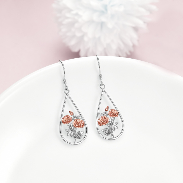 Sterling Silver Two-tone Marigold Drop Earrings-2