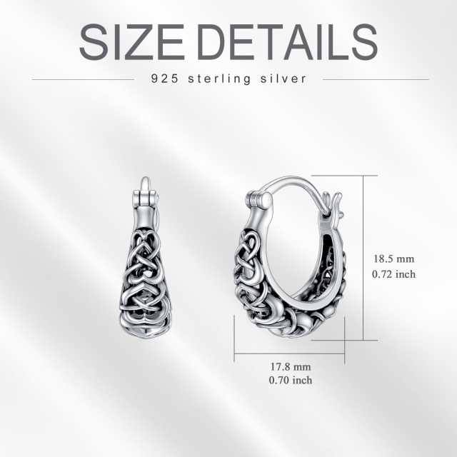 925 Sterling Silver Celtic Knot Vintage Hoop Earrings-6