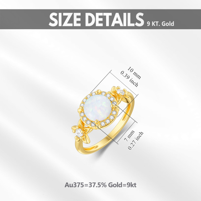 9K Gold Opal Couple Engagement Ring-5