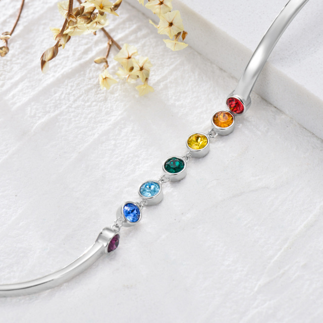 Pulseira Chakra em prata esterlina para mulheres e meninas-3