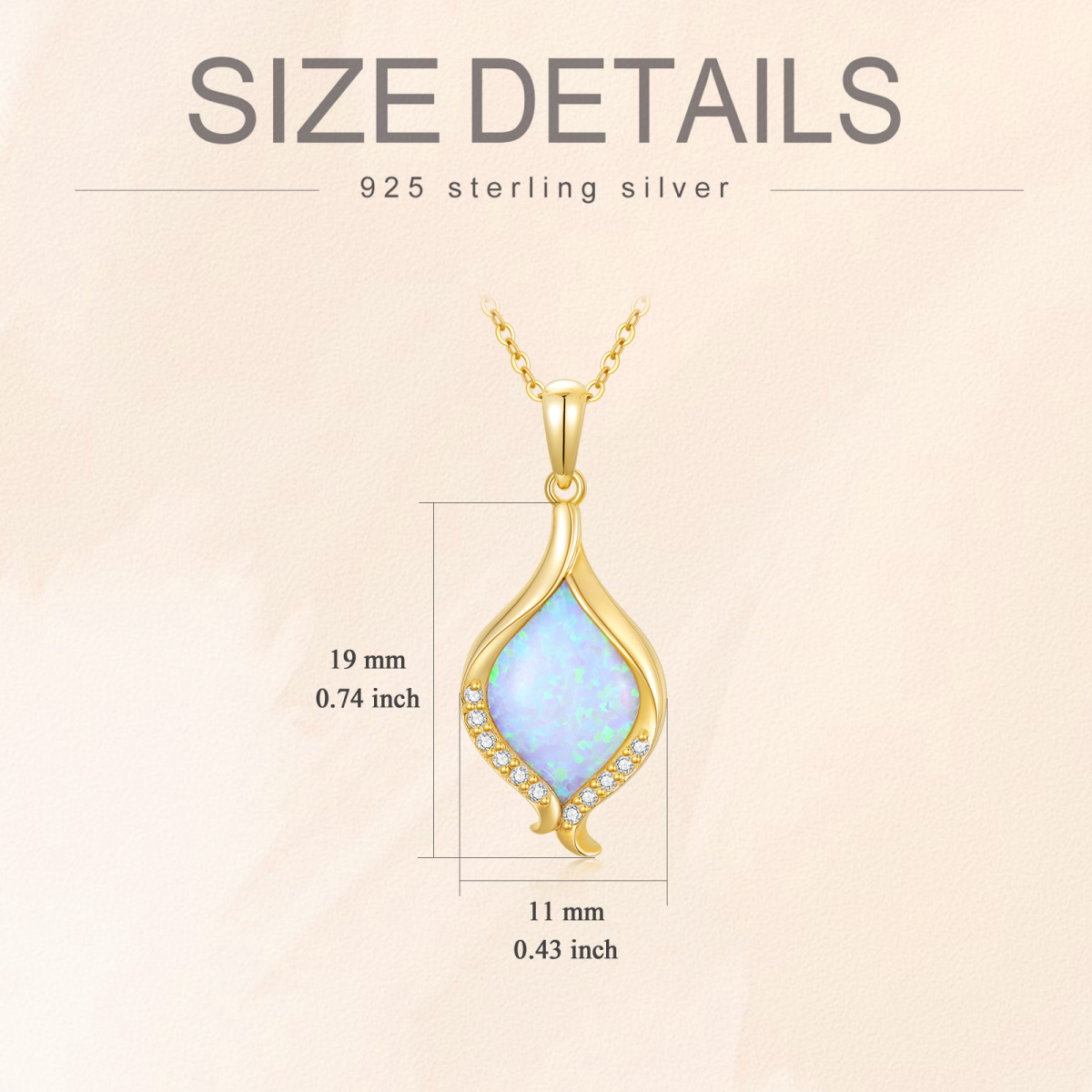 14K Gold Diamond & Opal Pendant Necklace-6