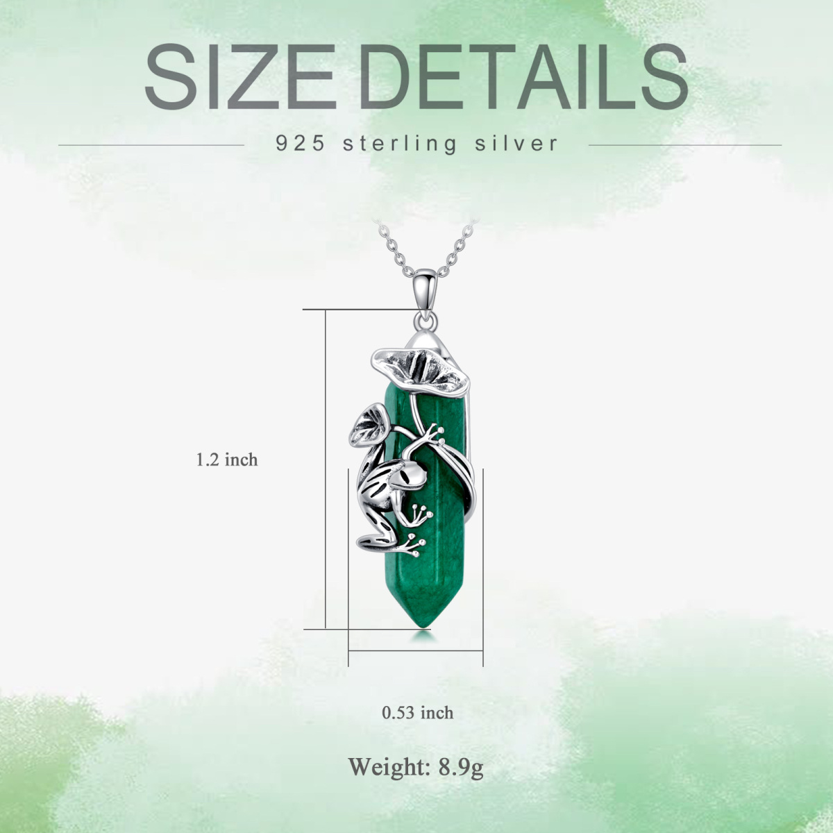 Collier en argent sterling avec pendentif grenouille en jade vert-5