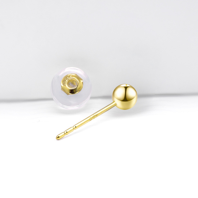 18K Gold Ball Stud Earrings-3