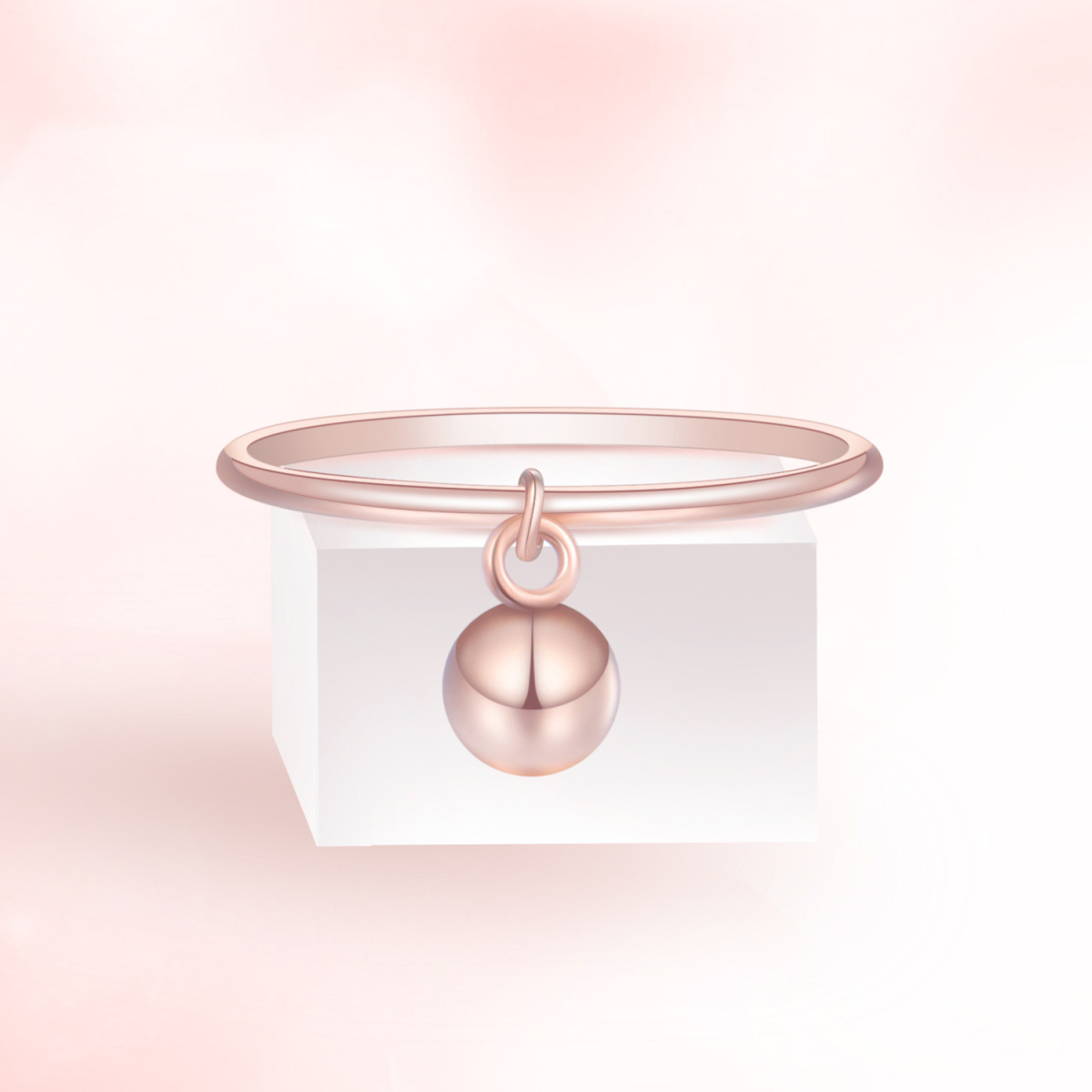 Sterling Silver with Rose Gold Plated Spherical Ring-6