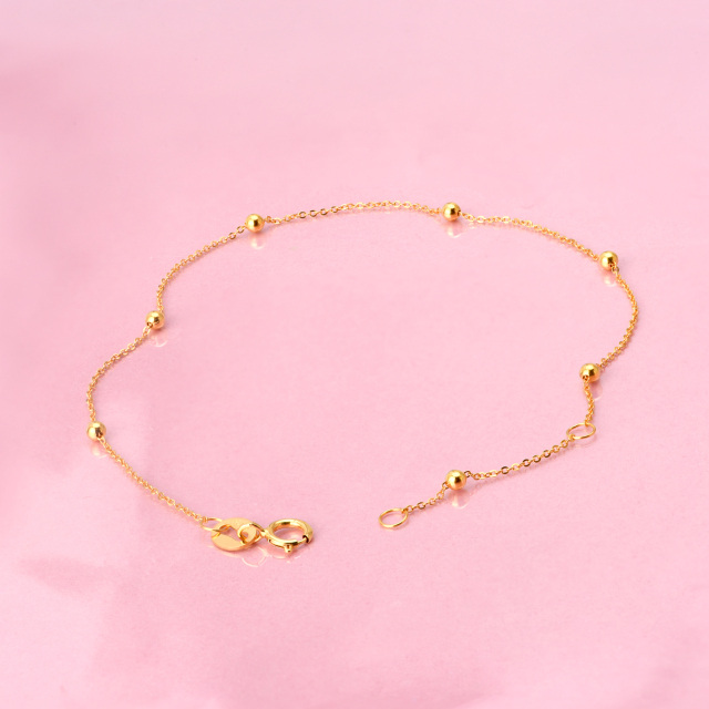 14K Gold Bead Station Chain Bracelet-2