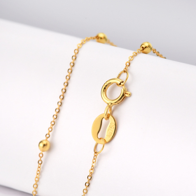 14K Gold Bead Station Chain Bracelet-3