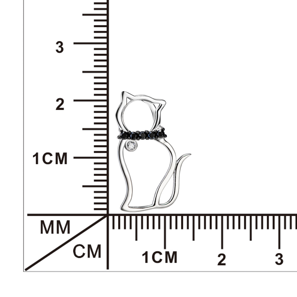 Collar Colgante Gato Circonio Redondo Plata de Ley-6