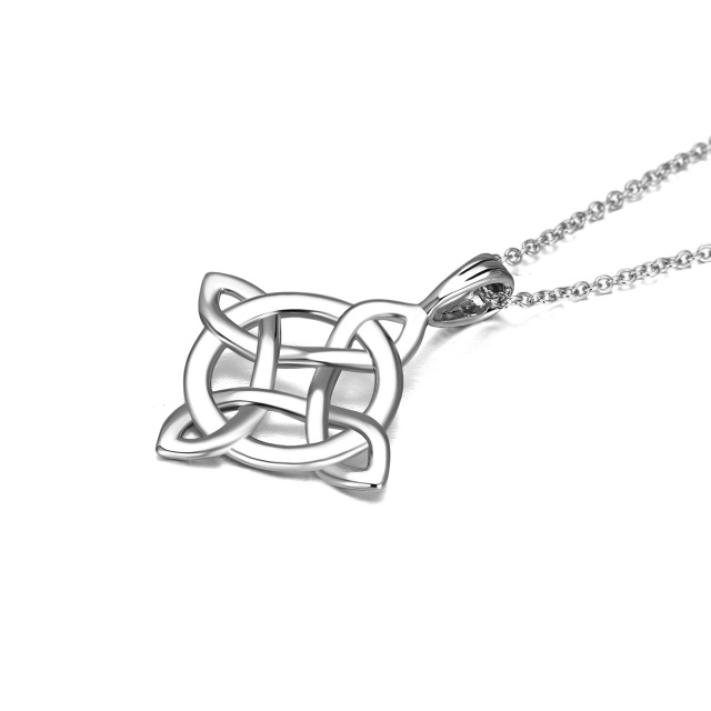 Sterling Silver Celtic Knot Necklace Joyería para Mujeres Niñas-3