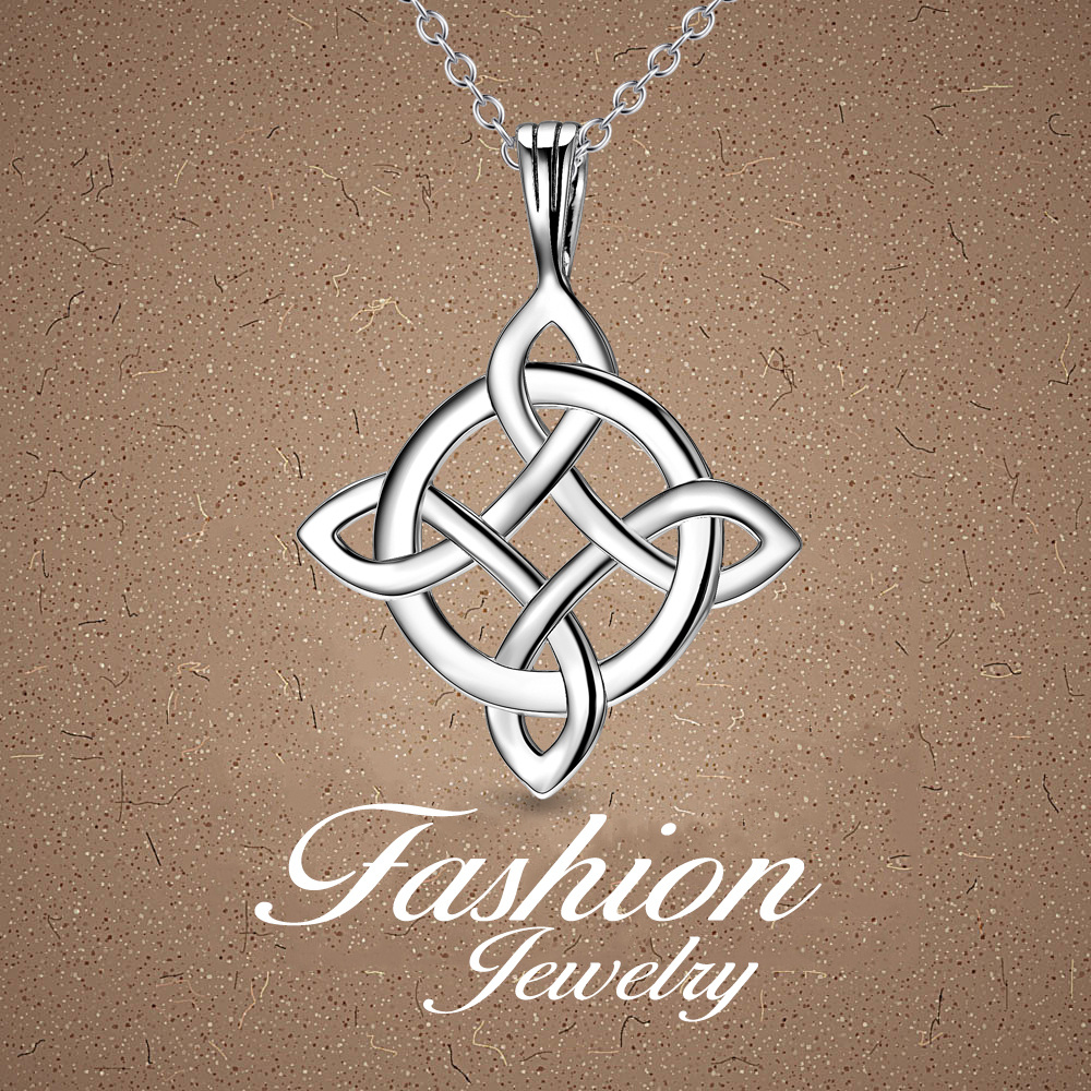 Sterling Silver Celtic Knot Necklace Jewelry for Women Girls-6