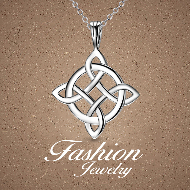 Sterling Silver Celtic Knot Necklace Jewelry for Women Girls-5