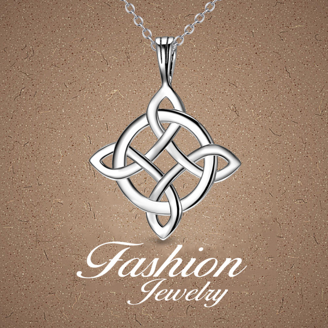 Sterling Silber Celtic Knot Halskette Schmuck für Frauen Mädchen-5