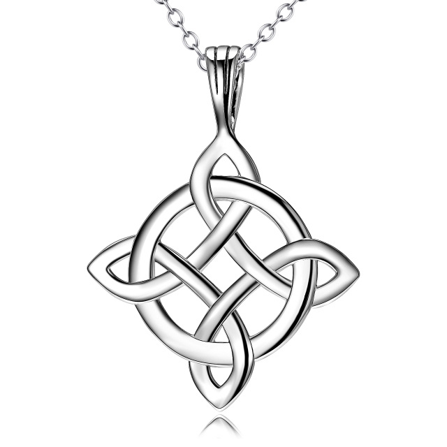 Sterling Silver Celtic Knot Necklace Joyería para Mujeres Niñas-0