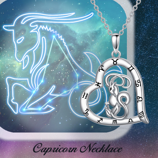 Sterling Silver Aquarius & Aries & Cancer & Capricorn & Gemini & Leo & Libra & Pisces & Sagittarius & Scorpio & Taurus & Virgo & Heart Pendant Necklace-3