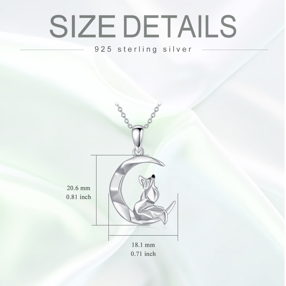 Sterling Silver Fox Pendant Necklace-6