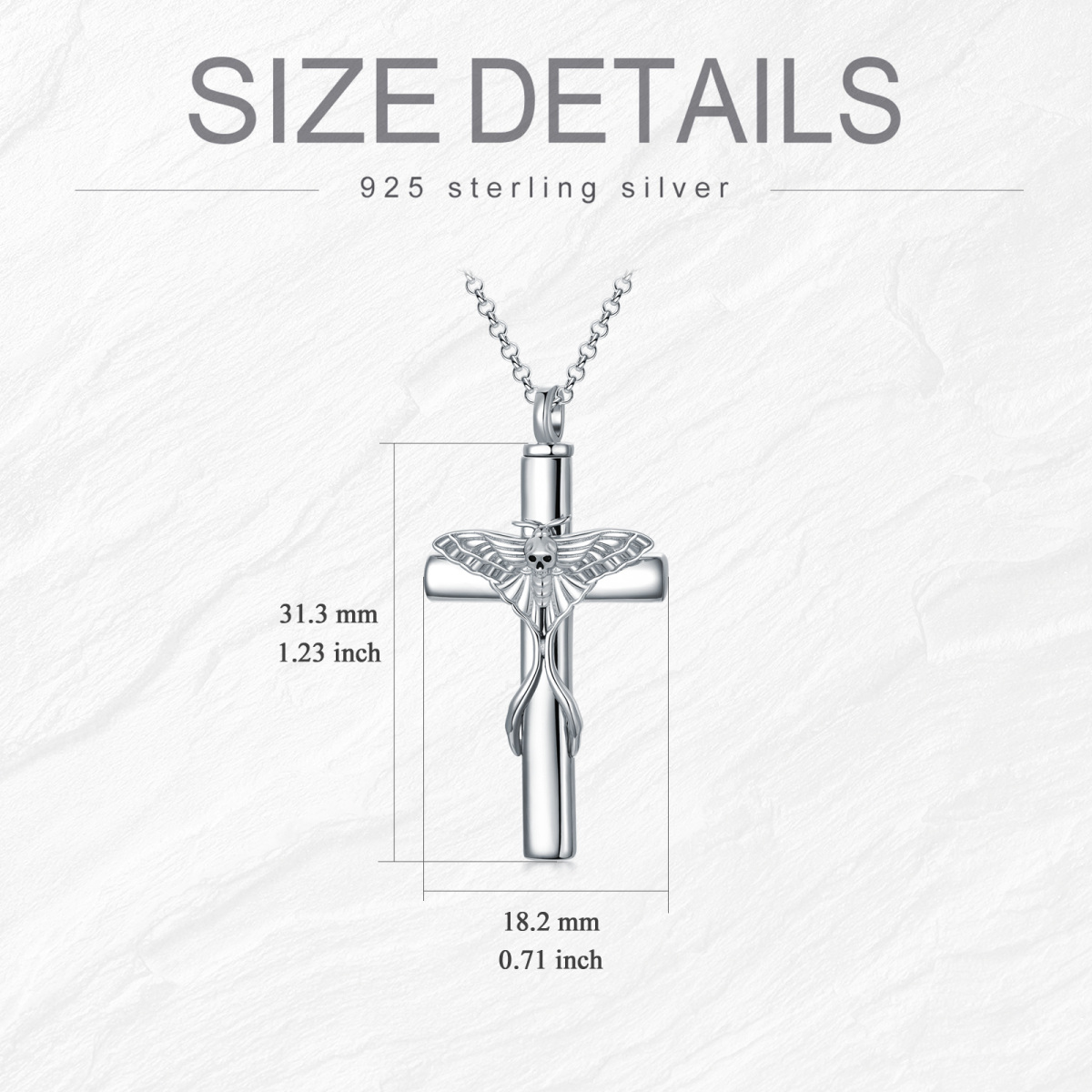 Collier croix et crâne en argent sterling-5