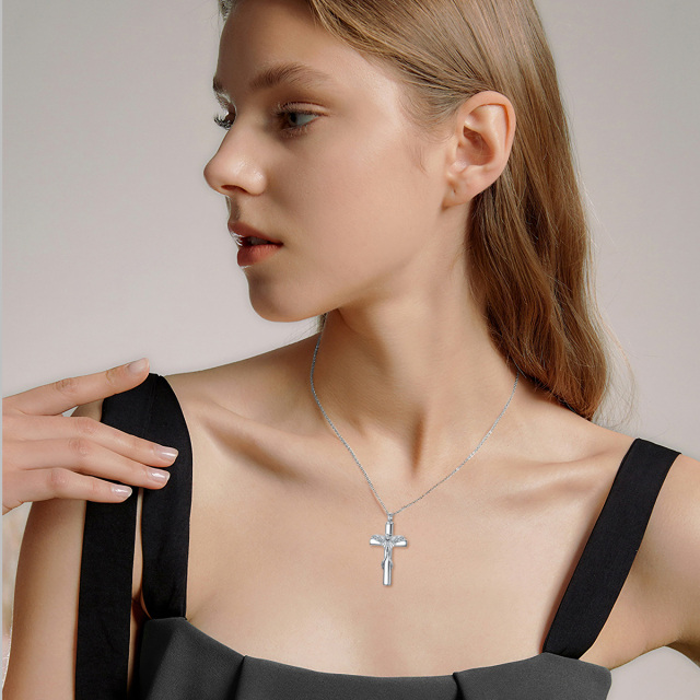Sterling Silver Cross & Skull Urn Necklace for Ashes-1