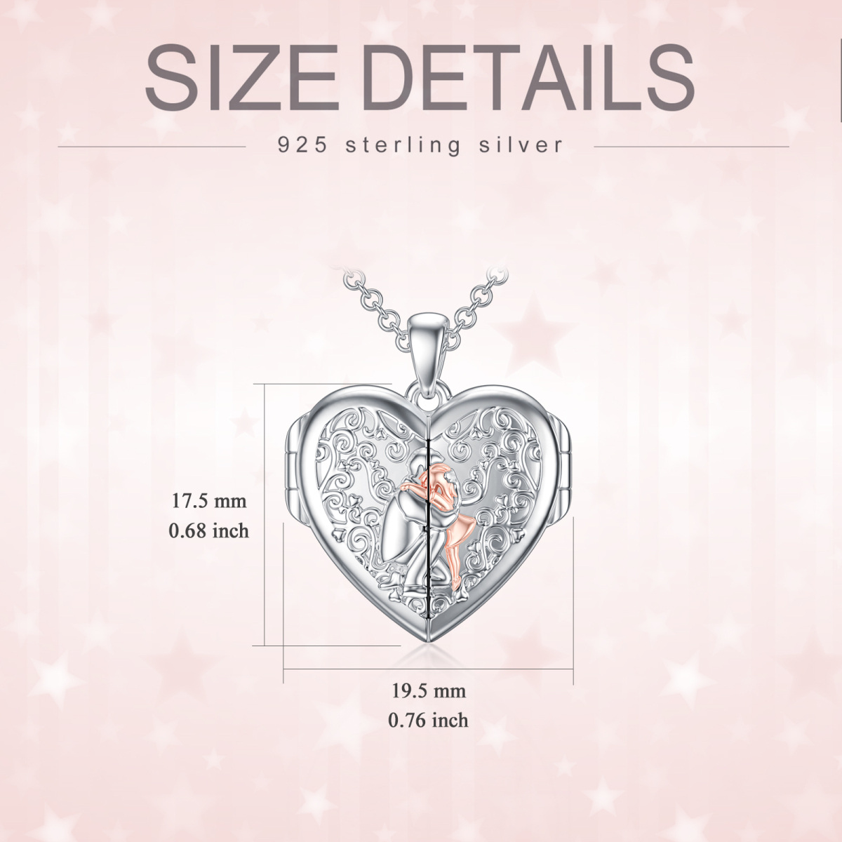 Personalisierte Herzförmige Sterling Silber Vater und Tochter Foto Medaillon Halskette Urlaub Geschenk-6