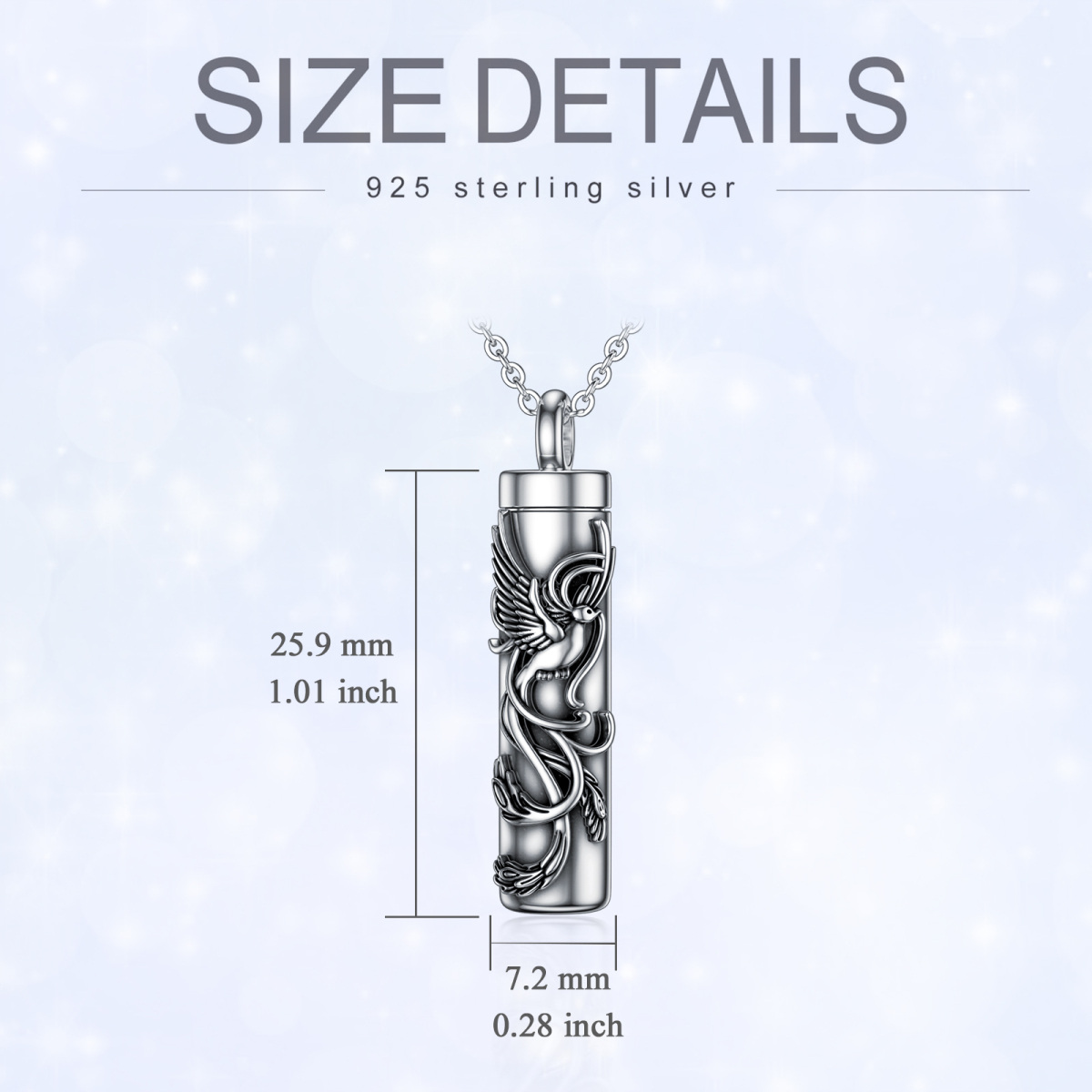 Sterling Silber Phoenix Urne Halskette-5