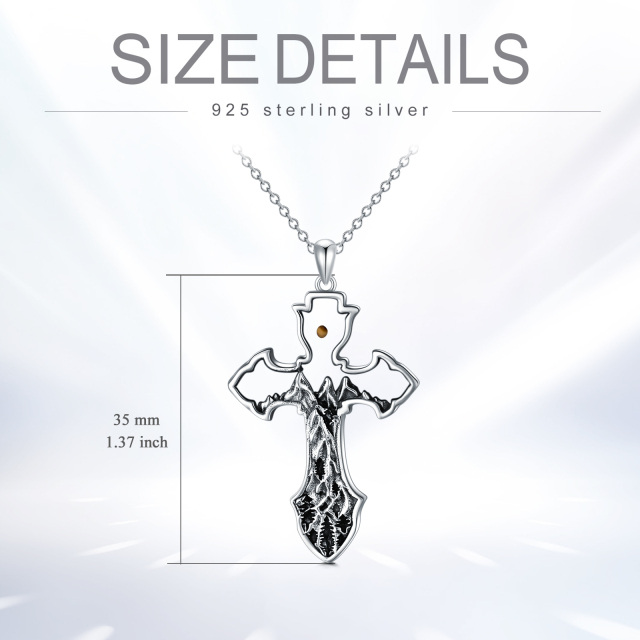 Sterling Silver Cross Pendant Necklace-6