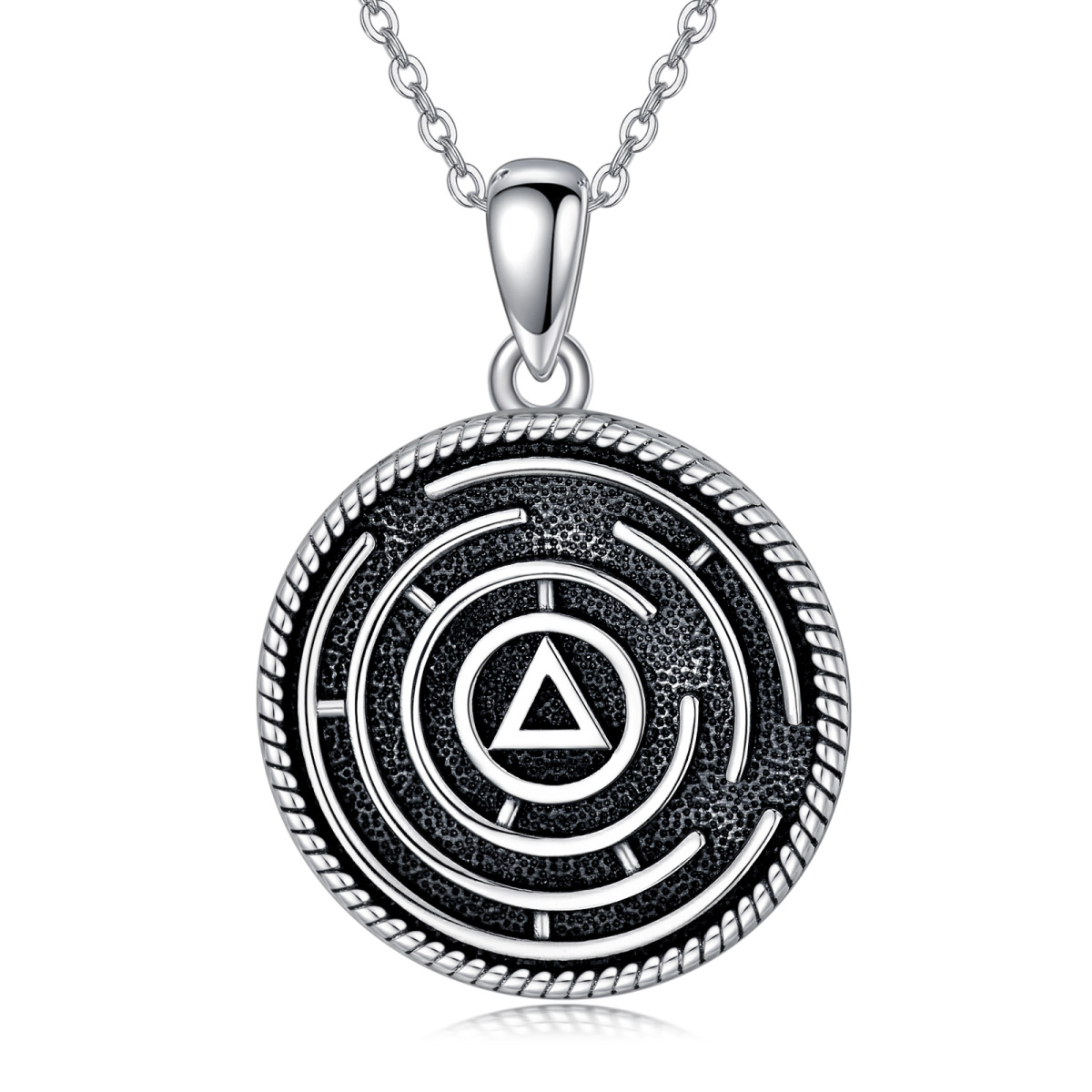 Sterling Silver AA Alcoholics Anonymous Pendant Necklace-1