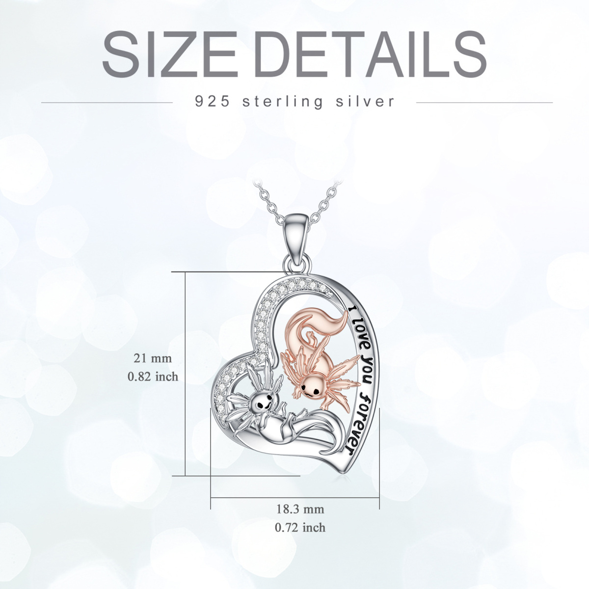Sterling Silver Zircon Salamander Pendant Necklace-6