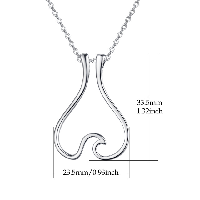 Sterling Silver Two-tone Circular Shaped Spray Pendant Necklace-5
