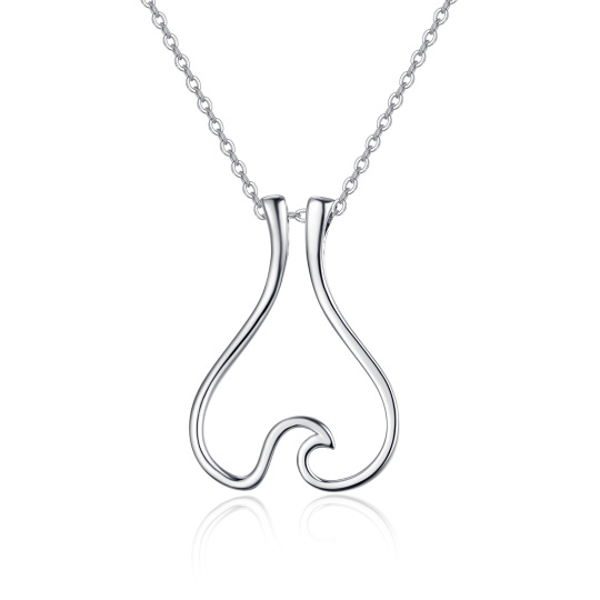 Collana con ciondolo a forma di spray circolare in argento sterling bicolore