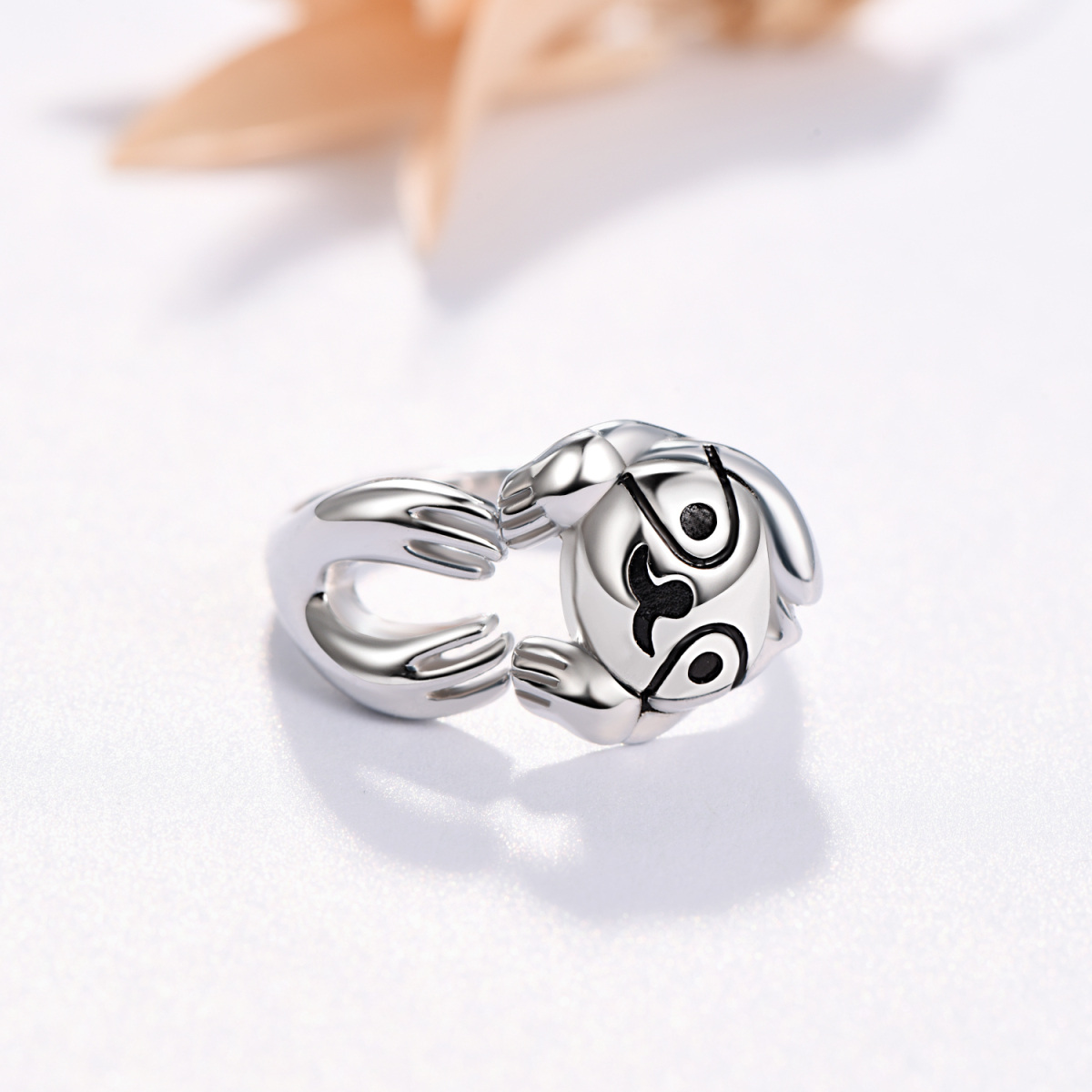 Offener Ring aus Sterlingsilber mit Faultiermotiv-5