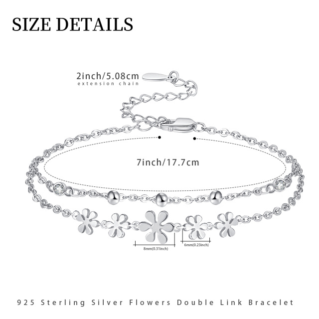 Bracelet de marguerites en argent sterling-4