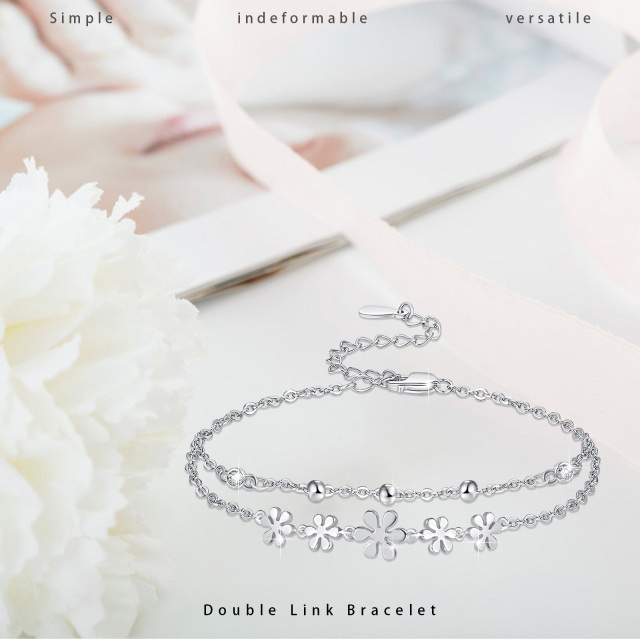 Bracelet de marguerites en argent sterling-5