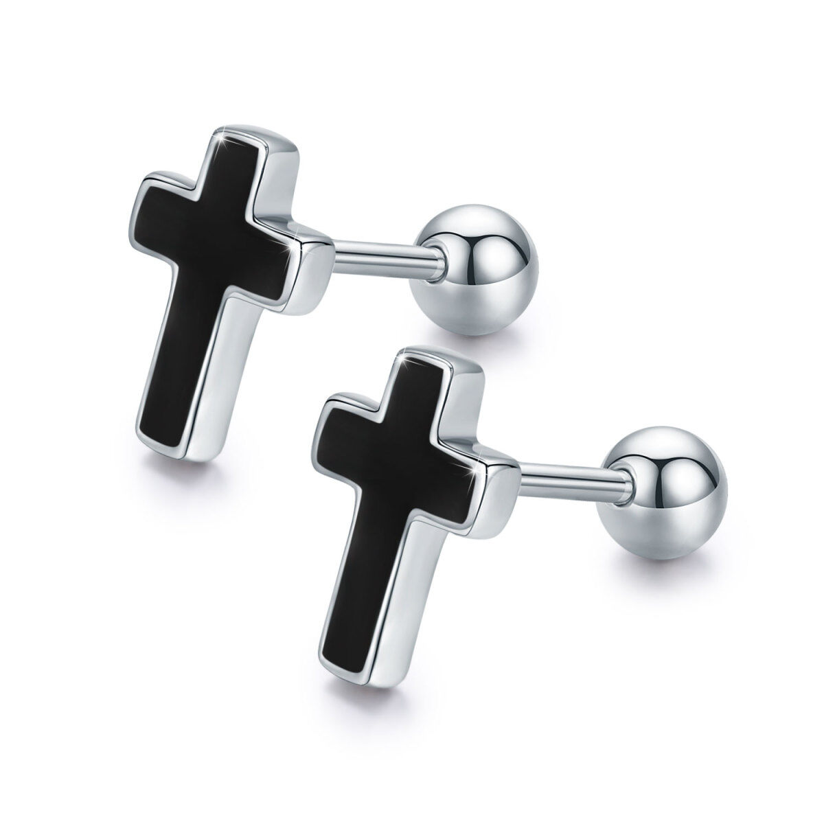 Kreuz Ohrstecker aus Sterling Silber-1